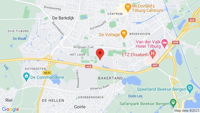 Map of the area around Olympiaplein 385, Tilburg