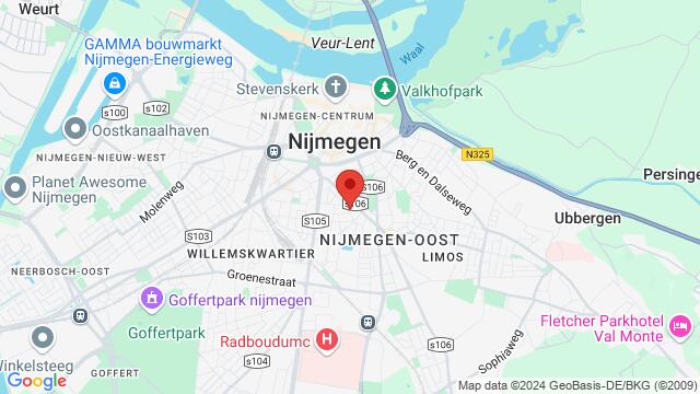 Map of the area around Van Slichtenhorststraat 79, 6524 JL Nijmegen, Nederland,Nijmegen, Netherlands, Nijmegen, GE, NL