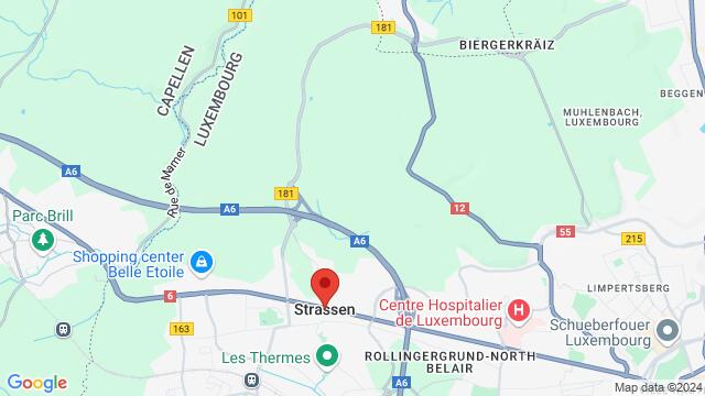 Map of the area around Strassen, Luxembourg, Strassen, LU, LU