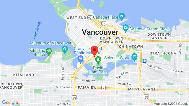 Karte der Umgebung von 1304 Seymour St, Vancouver, BC V6B, Canada,Vancouver, British Columbia, Vancouver, BC, CA