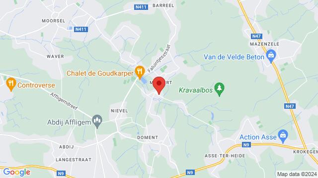 Map of the area around Hof Den Tuitelaar Putstraat 5 9310 Meldert