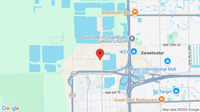 Map of the area around Karibe Dance Studio, 12750 NW 17TH STREET UNIT 204, Miami, FL, 33182, United States