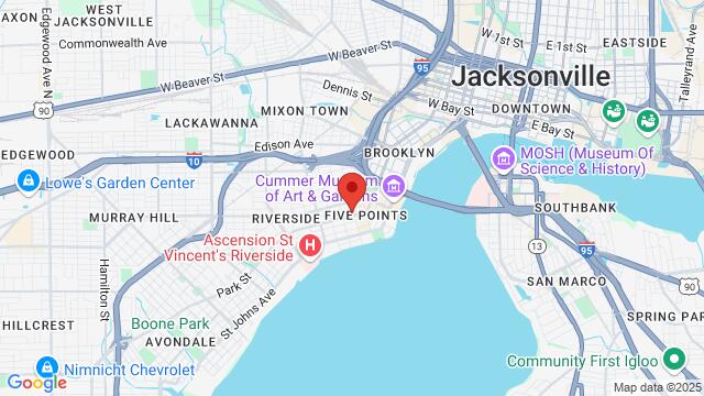 Map of the area around 2105 Park St. STE 4,Jacksonville, Florida, Jacksonville, FL, US