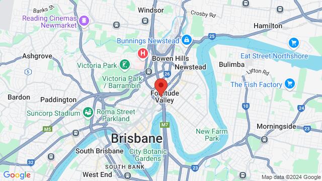 Map of the area around Hey Chica!, T11/14/315 Brunswick St, Fortitude Valley QLD 4006, Australia