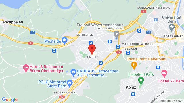 Map of the area around Bümplizstrasse 121, 3018 Bern