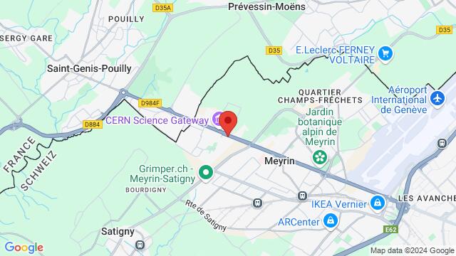 Map of the area around CERN Dancing Club, Geneva, Switzerland, Geneva, GE, CH