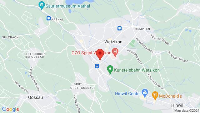 Map of the area around Garage Wetzikon, Bahnhofstrasse 24, 8620 Wetzikon, Schweiz