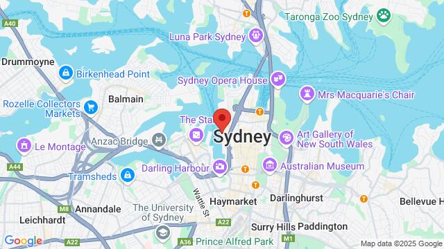 Map of the area around Bungalow 8, 3 Lime St, Sydney, NSW, 2000, Australia