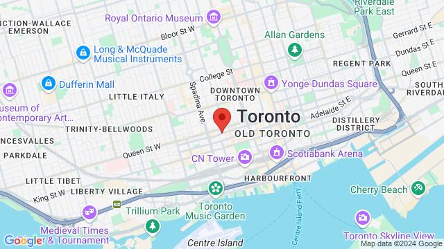 Map of the area around One Eyed Jack Pub, 287 Richmond St W, Toronto, ON, M5V 1X, Canada