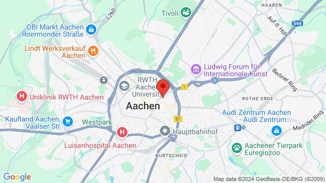 Map of the area around Peterstrasse 44, Aachen