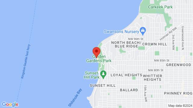Map of the area around Golden Gardens Beach, Seattle, United States, Seattle, WA, US
