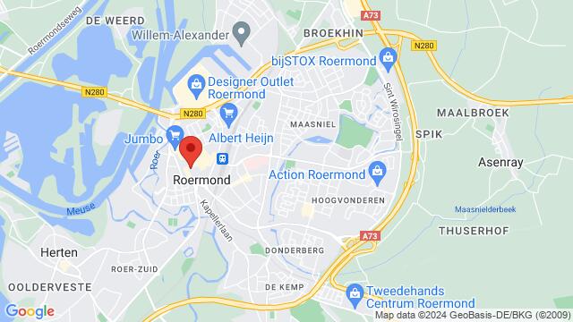 Map of the area around Roermond, Netherlands