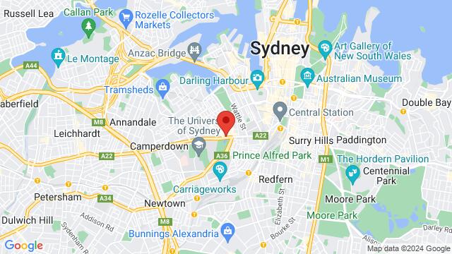 Map of the area around LDA – Latin Dance Australia, 263 Broadway Rd, Glebe, 2037, Australia