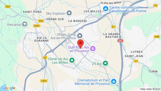 Map of the area around 95 Rue Louis Armand Zone Industrielle 13290 Aix-en-Provence