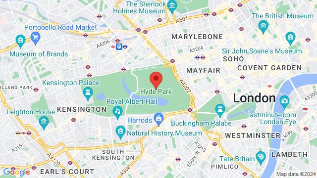 Kaart van de omgeving van Hyde Park, London, EN, GB