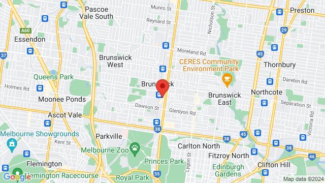 Map of the area around Bachata BEATS, 281 ALBERT ST., BRUNSWICK, VIC, 3056, Australia