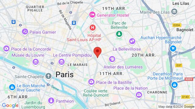 Map of the area around 44, rue de la Folie Méricourt,Paris, France, Paris, IL, FR