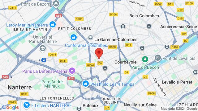 Map of the area around The arts, 80 Av. Marceau G20, 92400 Courbevoie, France