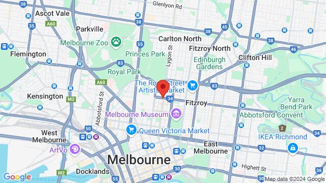 Map of the area around 341 Lygon Street, 341 Lygon St, Carlton, Melbourne, VIC, 3053, Australia