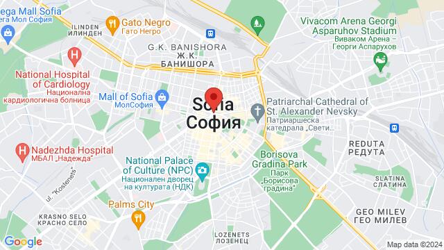 Map of the area around Club Caliente, Площад България, 1463 София, България,Sofia, Bulgaria, Sofia, SF, BG