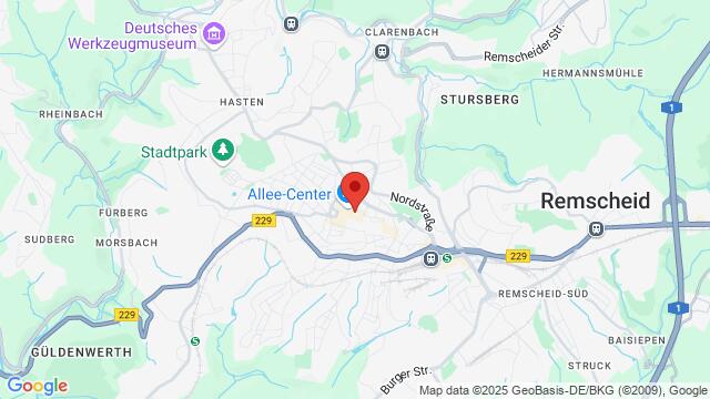 Map of the area around Konrad-Adenauer-Str. 31/33, 42853, Remscheid