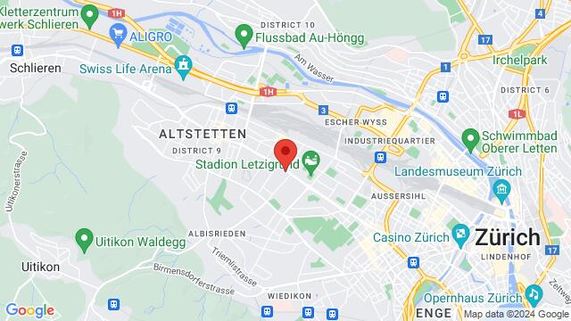 Map of the area around Badenerstrasse 551, 8047 Zürich