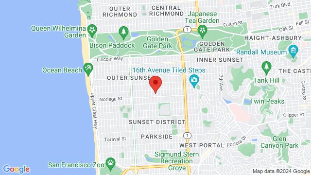 Map of the area around 1750 29th Avenue, 94122, San Francisco, CA, US