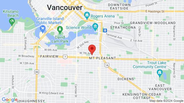 Map of the area around 33 West 8th Avenue, V5Y 1M8, Vancouver, BC, CA