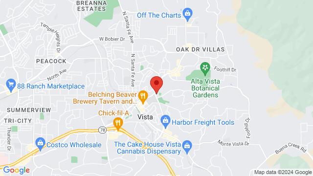 Map of the area around Rancho el Agave, 116 Civic Center, Vista, CA, United States