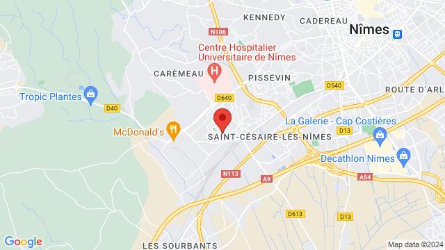 Map of the area around 103 rue Charles Perrault 30900 Nîmes