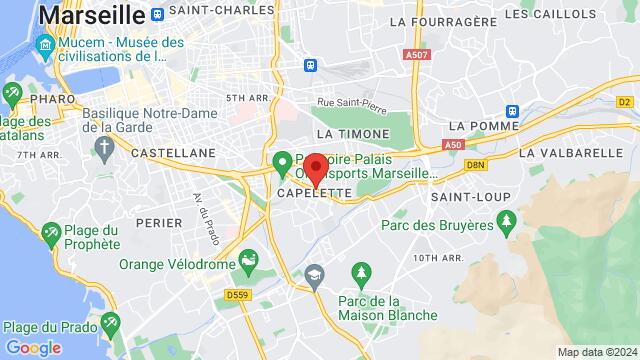 Map of the area around Avenue de la Capelette 13010 Marseille