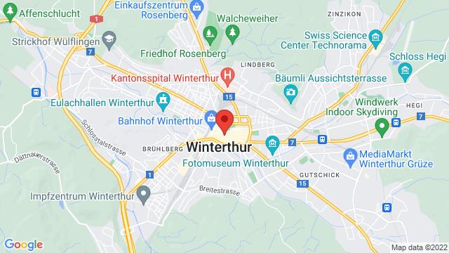 Map of the area around Altes Stadthaus Marktgasse 538400 Winterthur