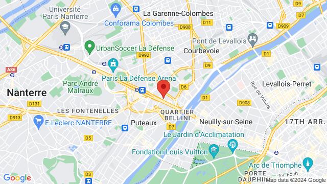 Map of the area around Place des Reflets 92400 Courbevoie