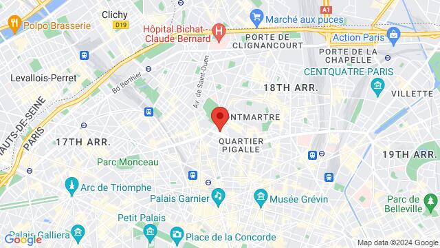 Map of the area around 92 BOULEVARD DE CLICHY 75018 PARIS