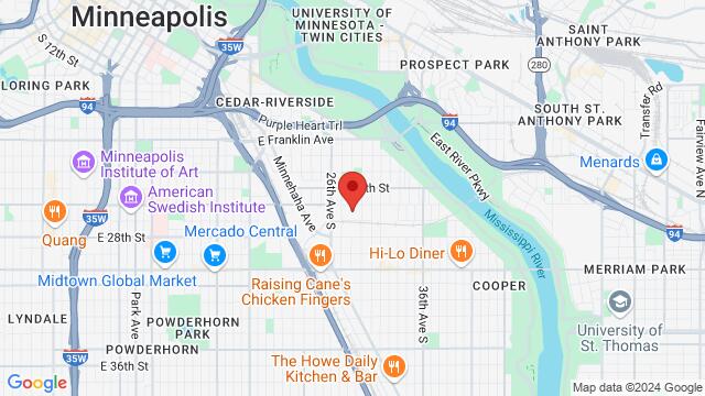 Mapa de la zona alrededor de Yirií Dance Studio, 2621 S 28th Avenue, Minneapolis, MN, 55406, United States