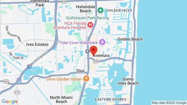 Map of the area around Pinstripes, 19505 Biscayne Boulevard #Suite 3290, Miami, FL 33180, Miami, FL, 33180, US