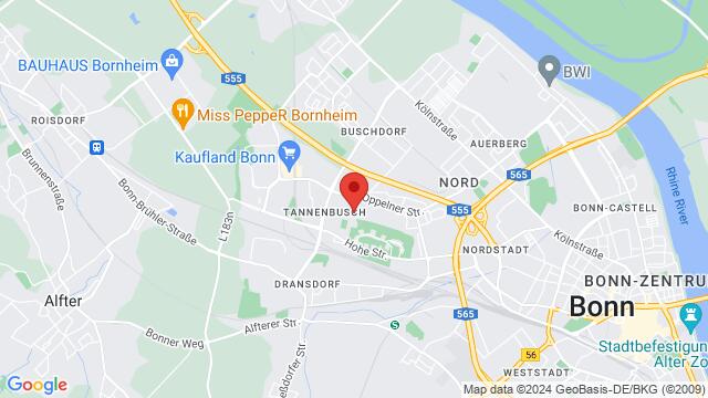 Map of the area around Waldorf School Bonn e. V., Stettiner Str. 21, 53119 Bonn, Germany