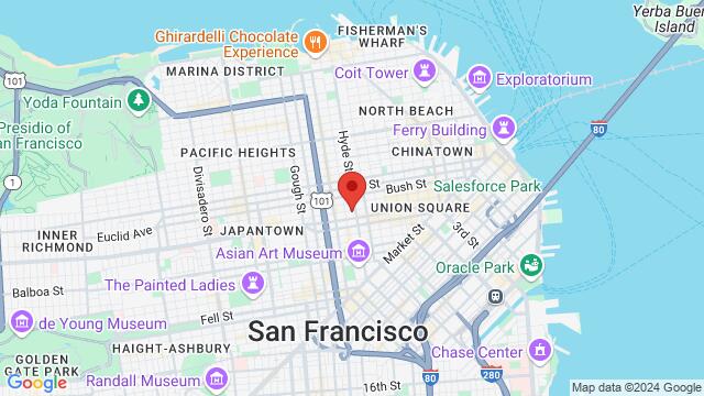 Map of the area around 939 Post Street, 94109, San Francisco, CA, US