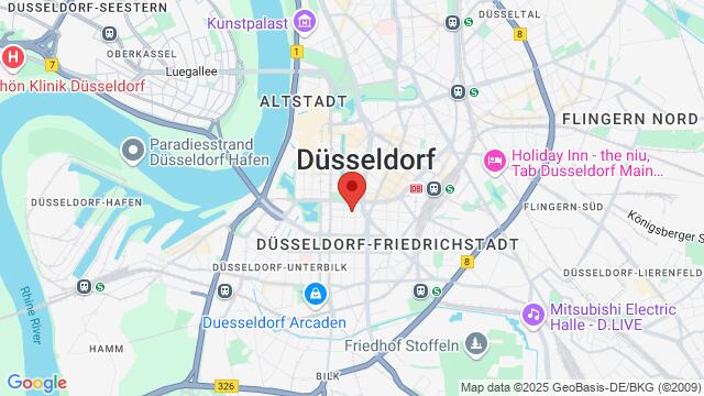 Map of the area around Adersstr. 19, 40215, Düsseldorf