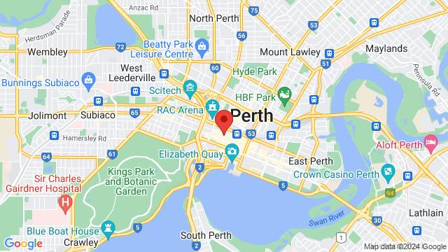 Carte des environs 51B King St, Perth WA 6000, Australia,Perth, Western Australia, Perth, WA, AU